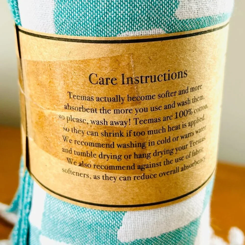 NEW with TAGS Teema The Aqua Checkmate Towel